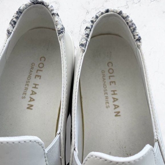 Cole Haan Women’s GrandPro Spectator Ivory Leather Slip-On Sneaker Size 5B Used - Picture 8 of 12